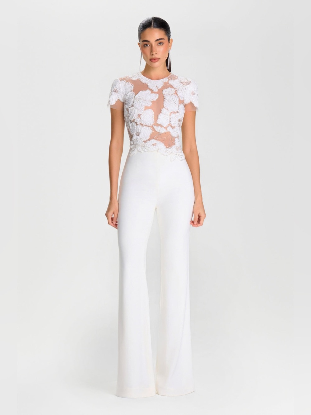 NEW Nadine Merabi Sloane White Jumpsuit Size 6